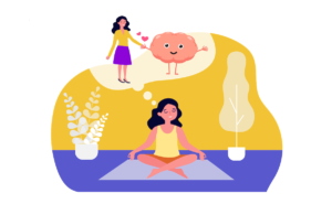 illustration of girl practicing mindfulness