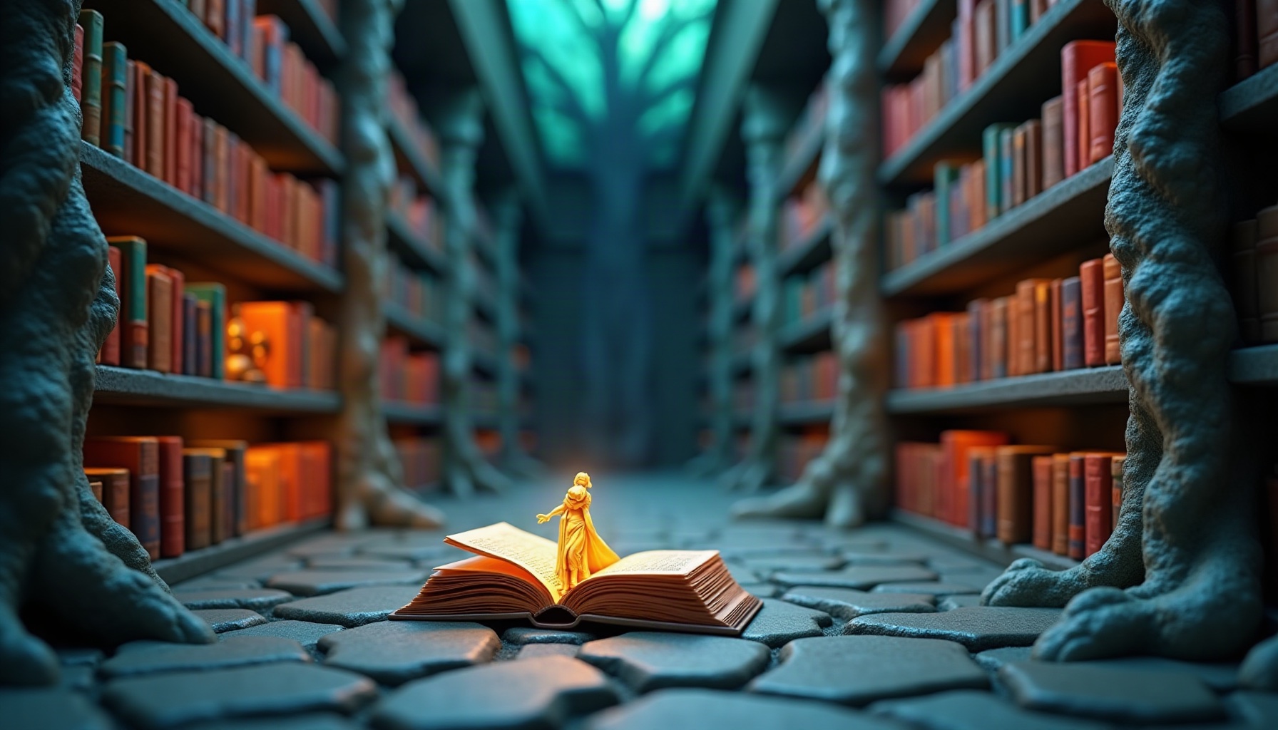 The glass book library, illustrated